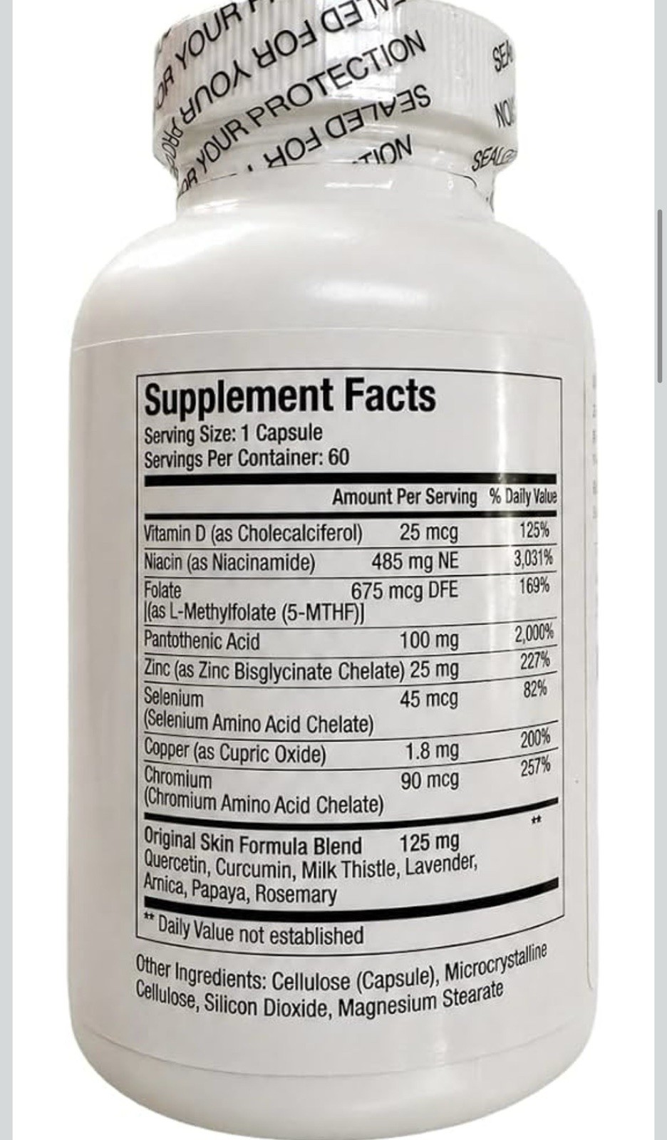 Augamis Clear Skin Nutraceutical Original Formula Capsules 60ct Soy/Gluten Free