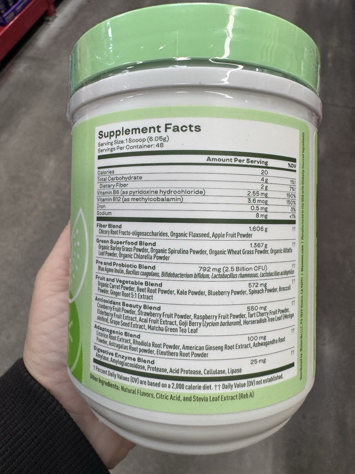 Bloom Greens & Superfoods Powder Strawberry Kiwi 48 Servings Digestion Energy