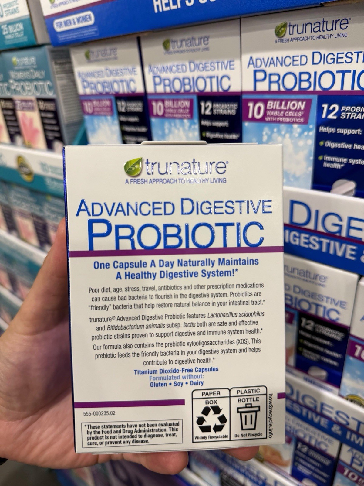 Trunature Advanced Digestive Probiotic 10 Billion 12 Strains 100 Ct EXP 04/2028