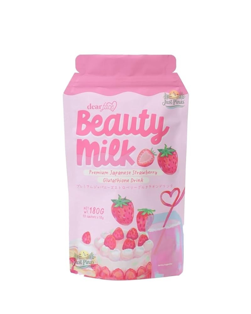 2 Packs Dear Face Beauty Milk Japanese Collagen STRAWBERRY & MELON Drink
