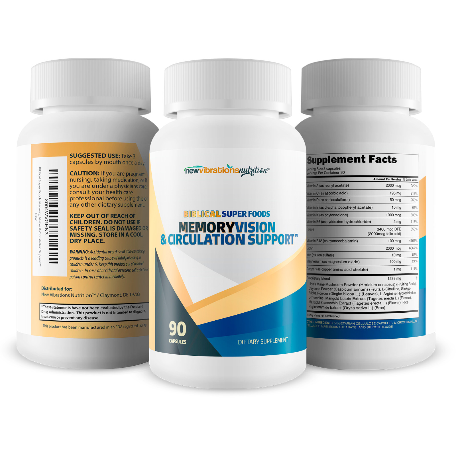Biblical Super Foods Memory, Vision, & Circulation Support – Triple Action Blend