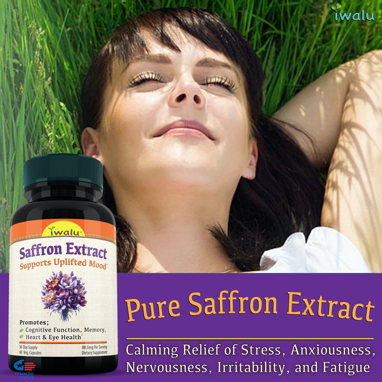 Best 30 Mg Saffron Supplement, IWALU Official | *FREE SHIPPING* Same Day