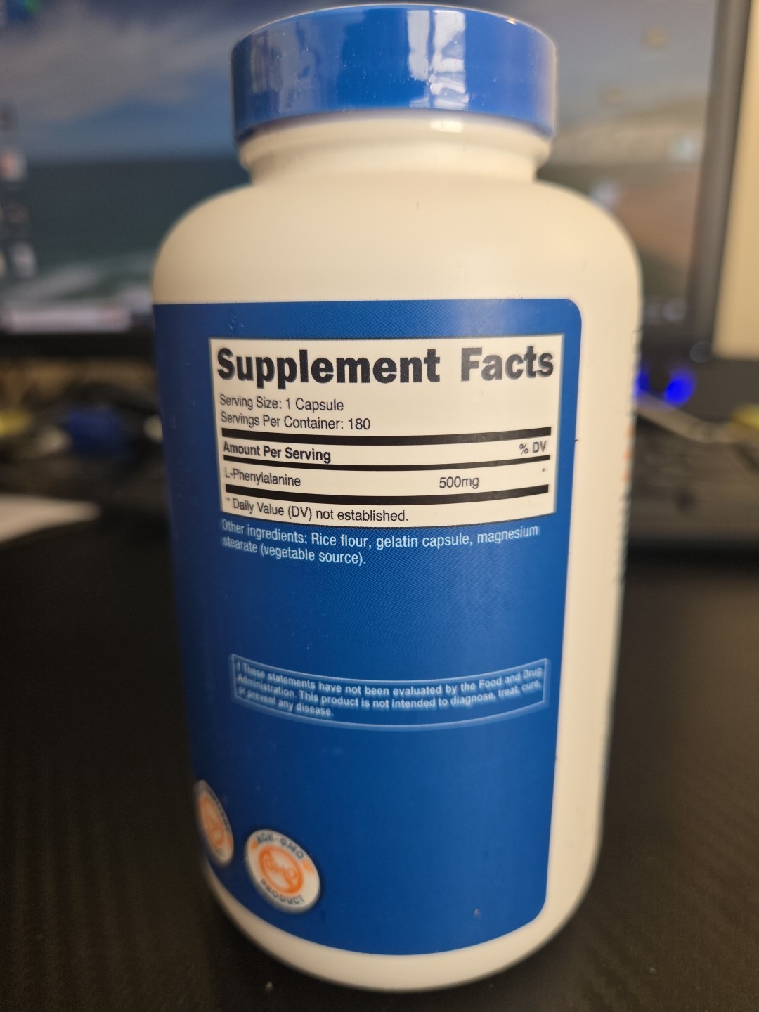 Nutricost L-Phenylalanine 500mg 180 Caps Exp: 01/2028