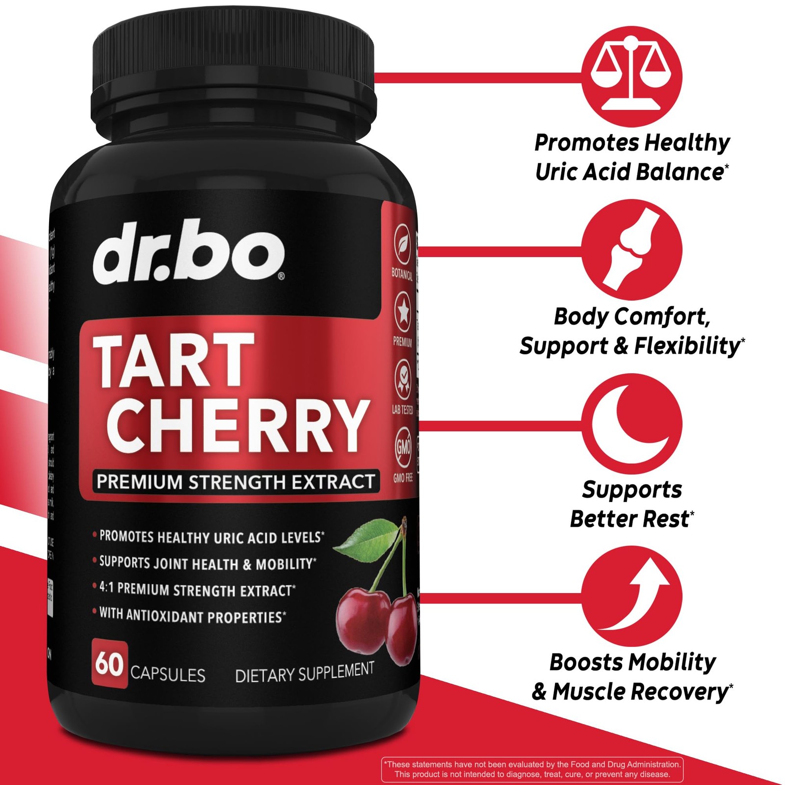 Tart Cherry Extract Capsules Supplement – Purge Uric 60 Count (Pack of 1)