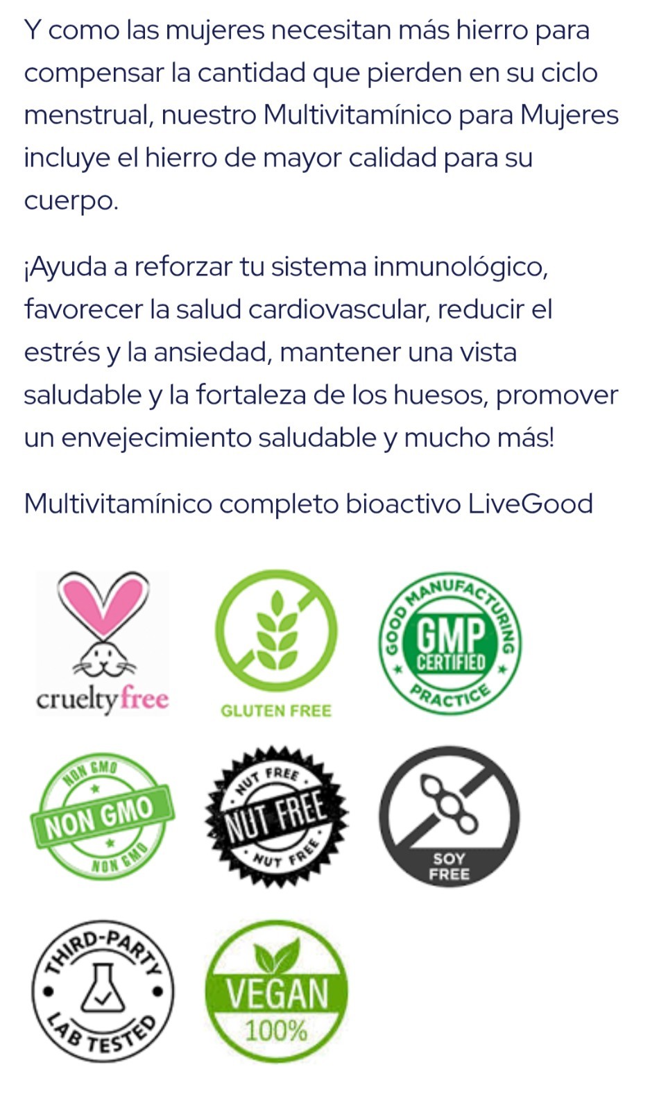 LiveGood Bio-Active Complete Multi-Vitamin for Women with Iron 60 Caps