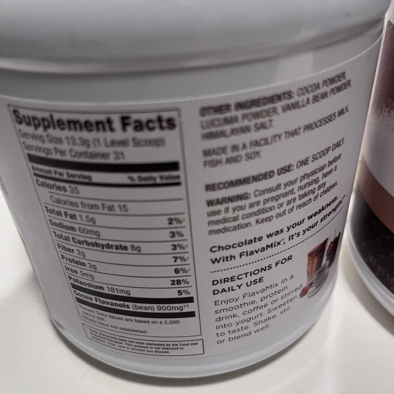 2 FLAVAMIX Performance Cocoa Powder 900mg Flavanols 31 Servings 14.5oz 11/2027