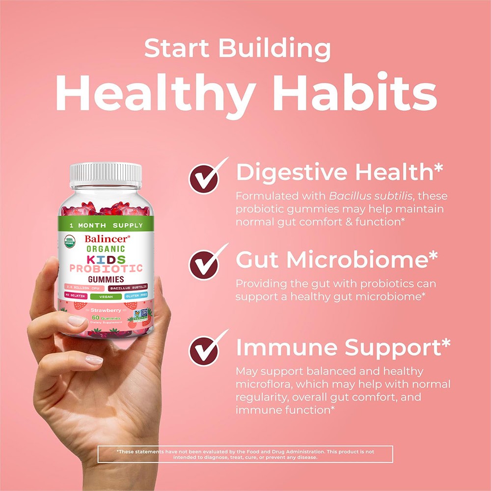 Children Probiotic Gummies for Gut&Immune Health,Kid-Friendly Vegan 60 Count