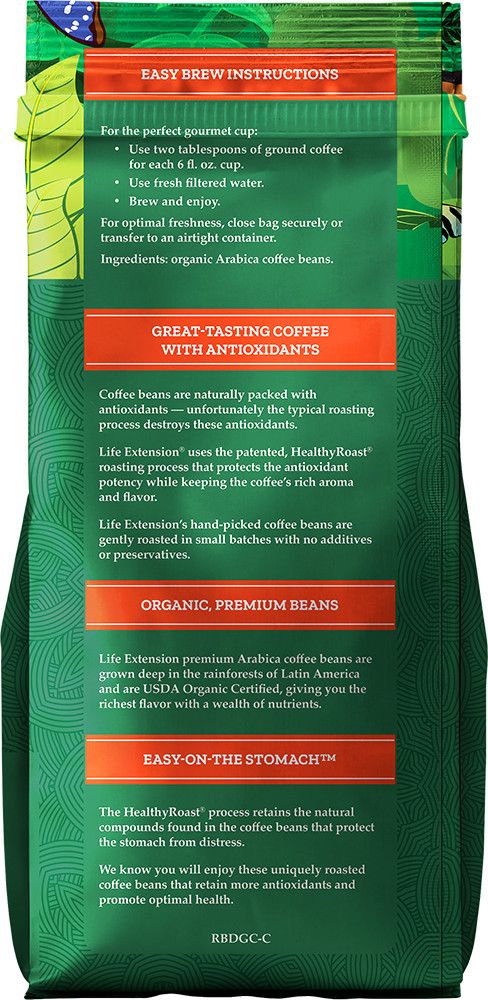 Life Extension RAINFOREST BLEND GROUND COFFEE 12 OZ