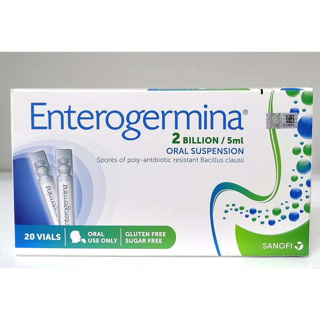 Enterogermina Bacillus Clausii Probiotic 2 Billion CFU/5mL (20 Vials) New