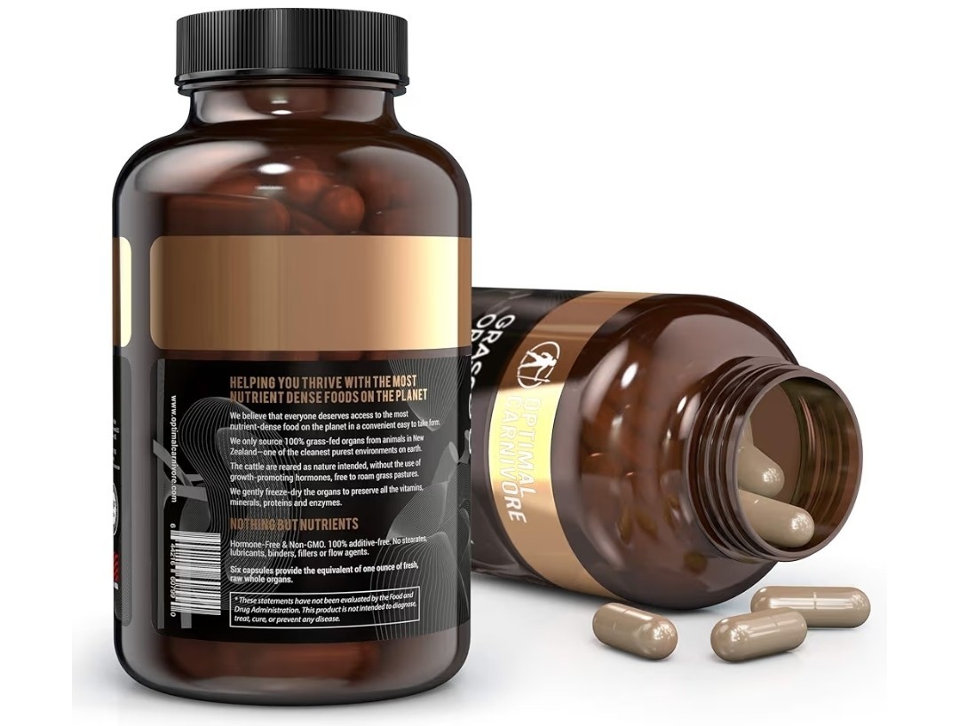 Optimal Carnivore Grass Fed Beef Organ Complex Non-GMO 500mg 180 Capsules