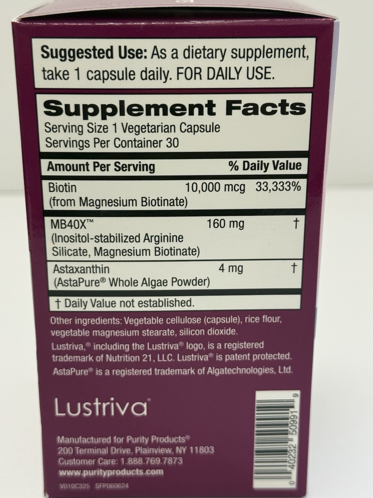 Purity Products My Biotin ProClinical Thicker Hair 30 Capsule