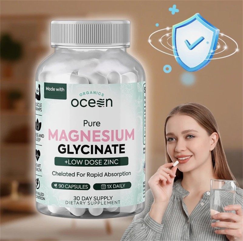 Organics Ocean Pure Magnesium Glycinate with Zinc -Strength Chelated- 90Count