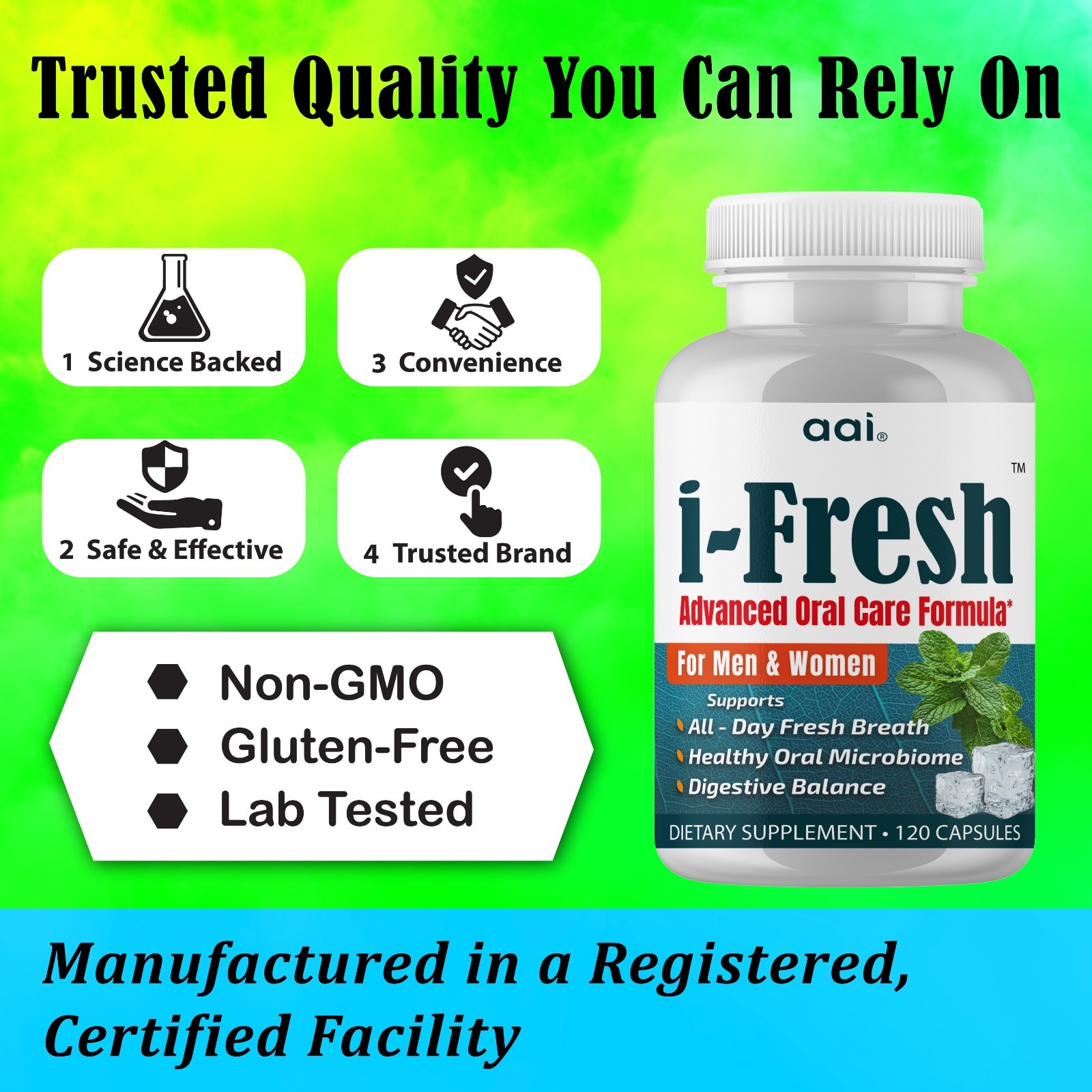 Bad Breath Freshener, Dental Probiotics Capsules Advanced Oral Care Fresh Breath