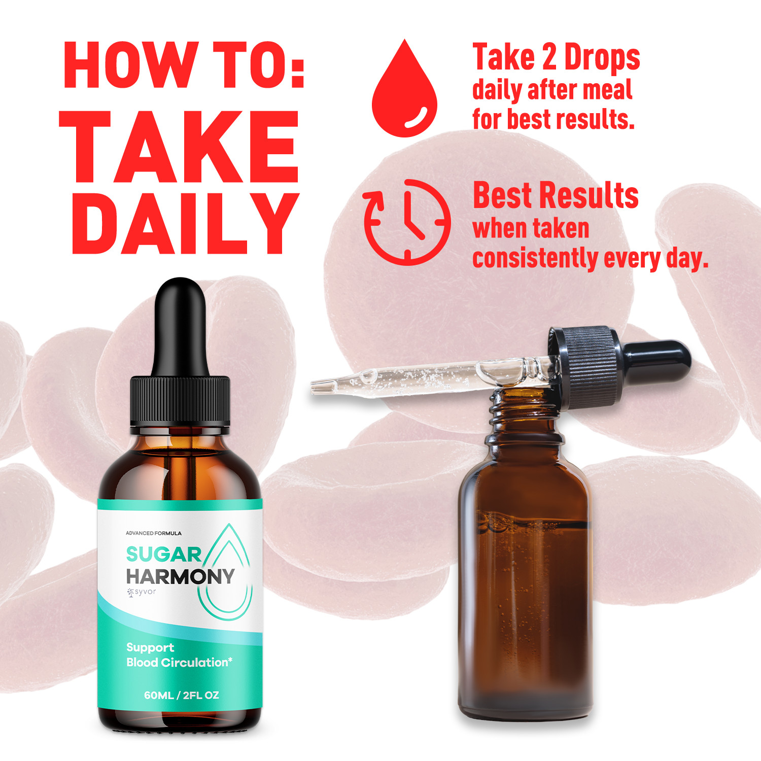(1 Pack) Sugar Harmony Blood Support Drops Advanced Vitamin Supplement 30 Servs