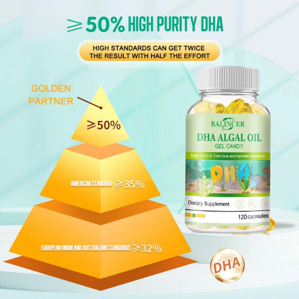 120 Capsules – Dha algae oil – 4080mg- EPA & DHA-Brain health, improve memory