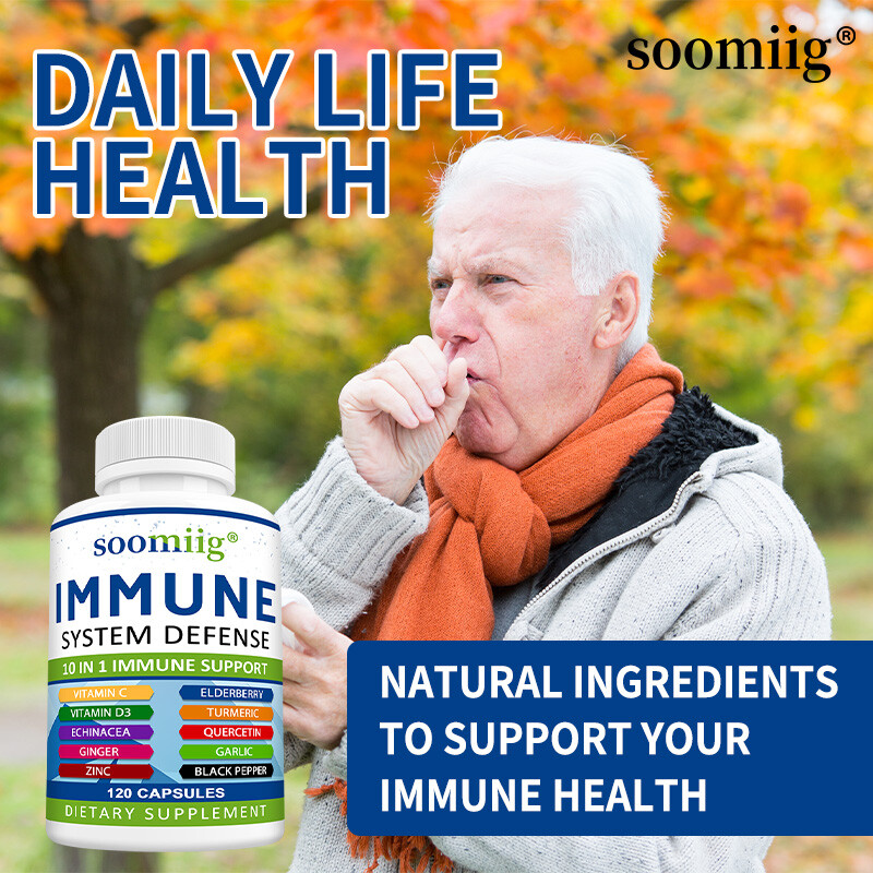 Immune System Defense Support Supplement Vitamin C D3 Quercetin Turmeric 30-120
