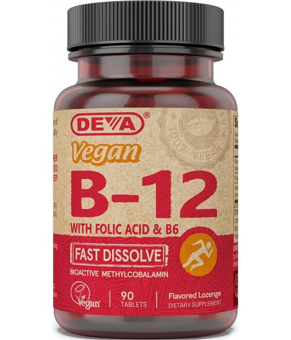 Deva Nutrition Vegan Sublingual Fast Dissolve B-12 Tablets 2500 mcg 90 Count