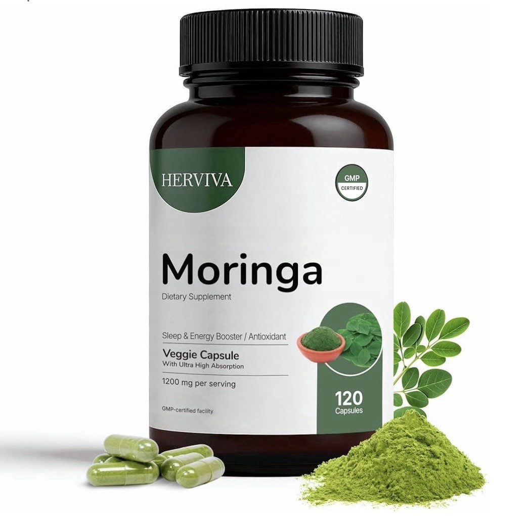 HERVIVA – MORINGA SUPPLEMENT 1200MG PER SERVING – 120 QUICK RELEASE CAPSULES