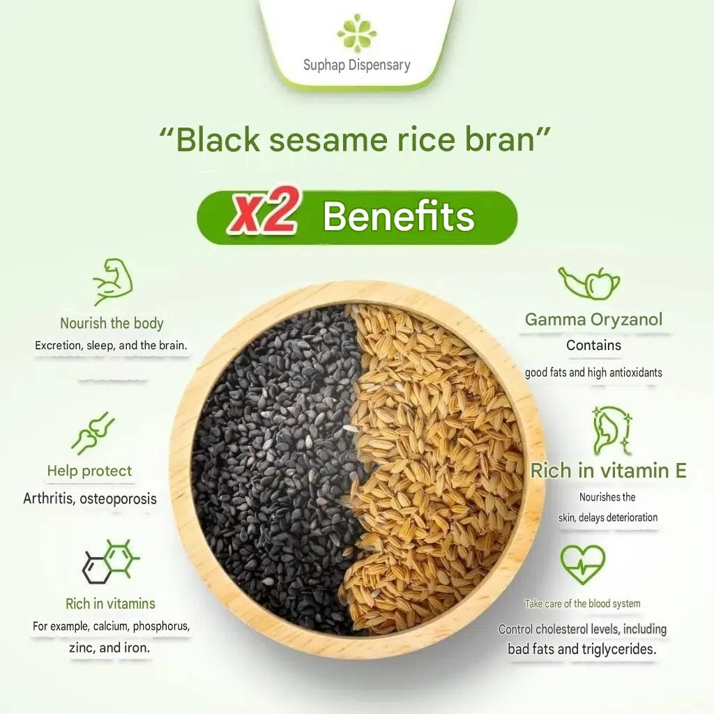 Rice bran oil, Suphap Osod, black sesame, dietary supplement, 1 bottle