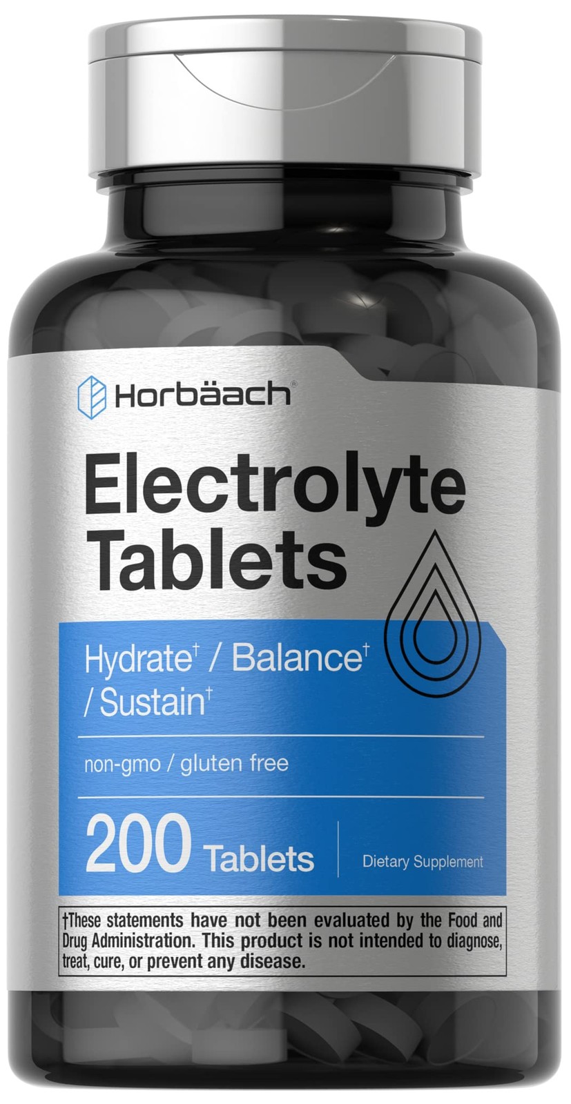 Horbäach Electrolyte Tablets | 200 Count | Helps 200 (Pack of 1)