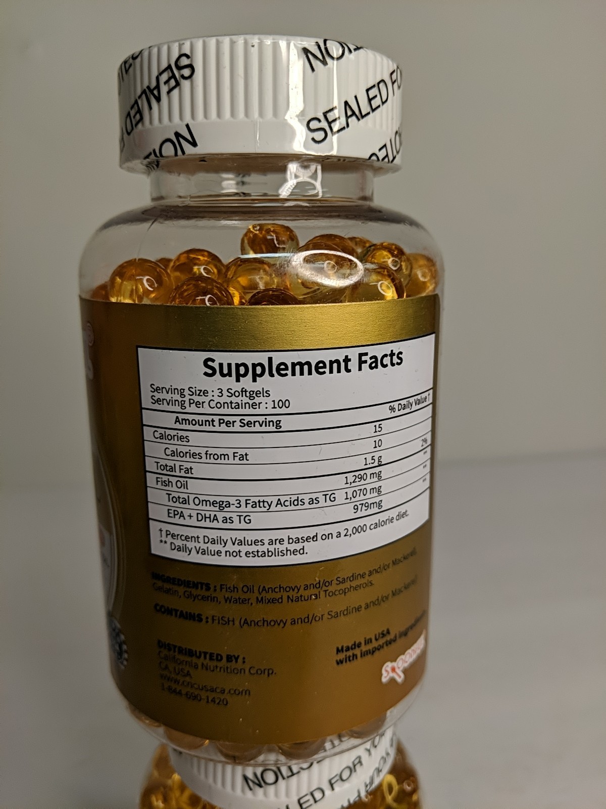 2x Spoonful Omega-3 Fish Oil 300 Capsules 1,290 Mg Per Serving EXP 04/15/2027