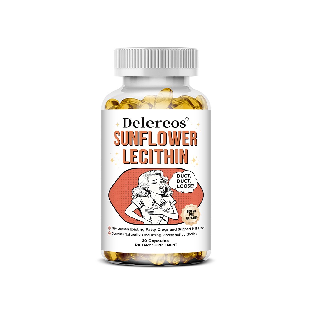 Sunflower Lecithin 900mg Capsules for Liver & Brain Health 30/60/120Caps