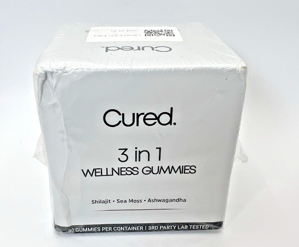 Cured 3 in 1 wellness gummies 30ct sea moss shilajit for men or women B83