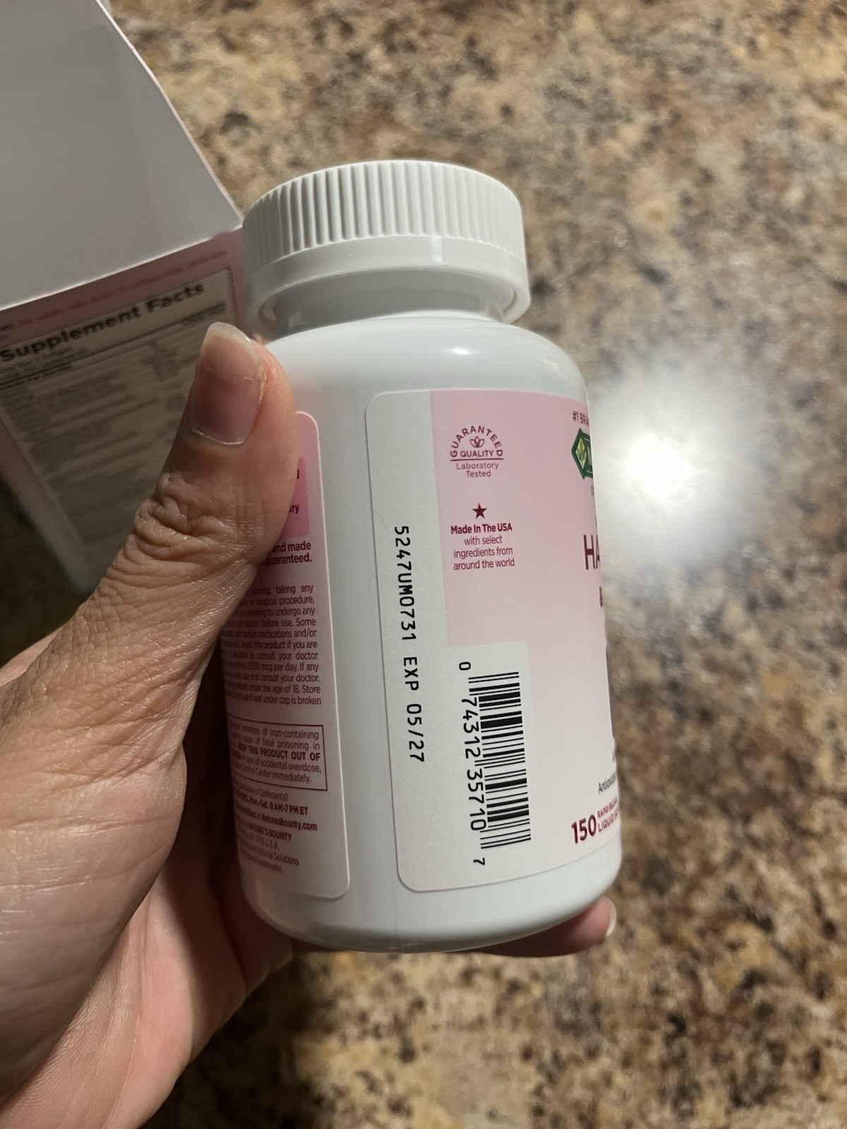 Nature’s Bounty Hair Skin Nails Biotin 5000mcg 150 Exp 05/27
