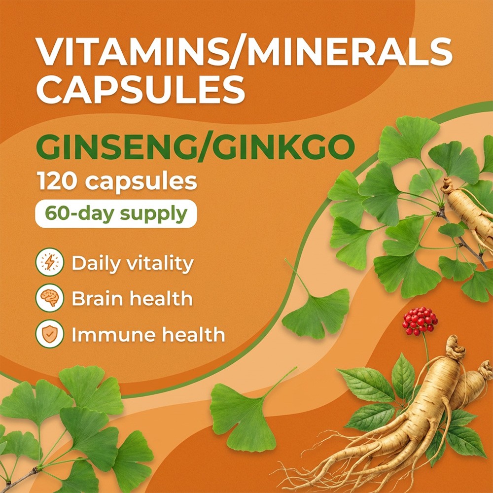 Vitamins/Minerals Support Supplement,Energy Levels Immune Health 30/60/120 Caps