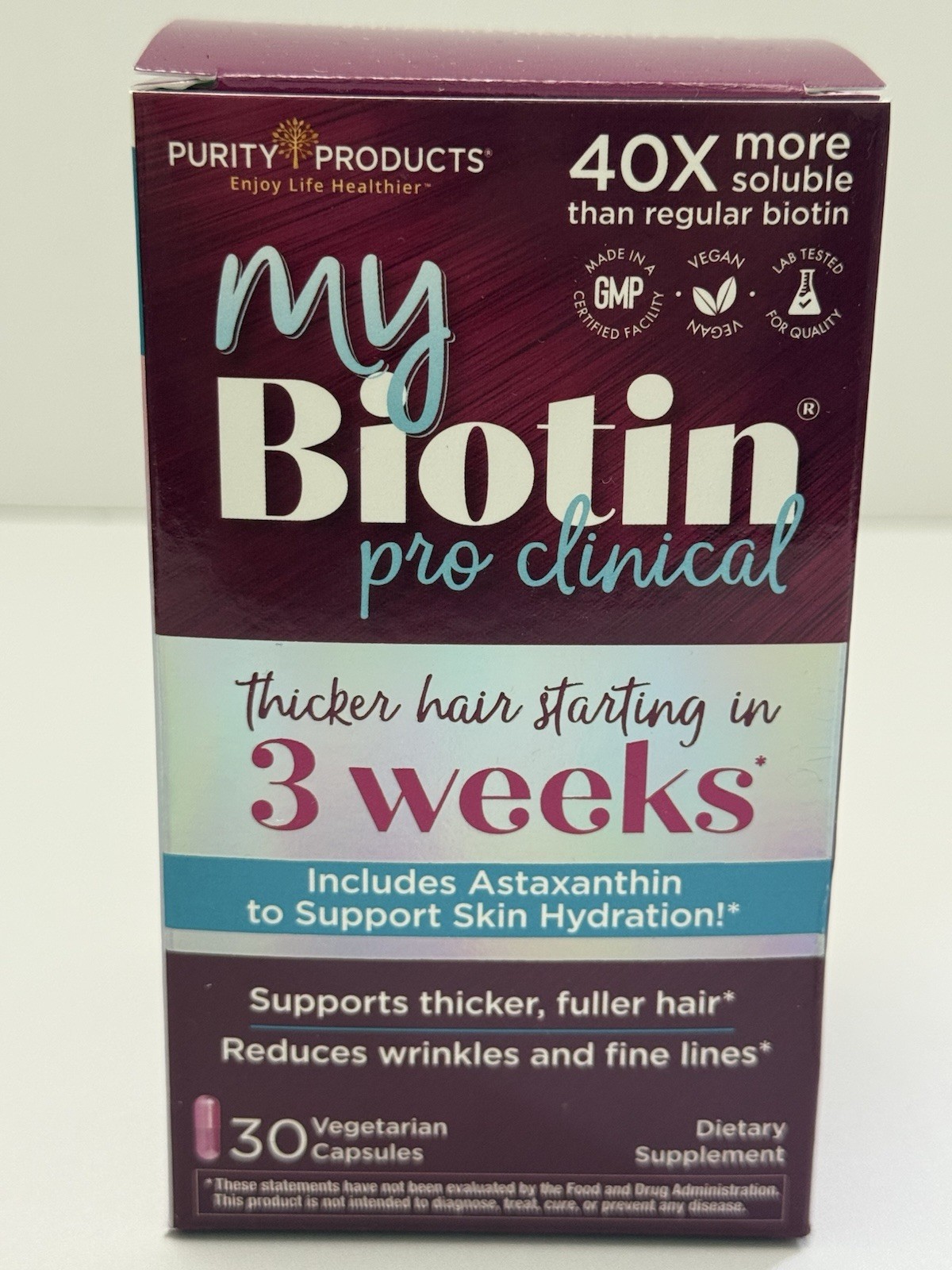 Purity Products My Biotin ProClinical Thicker Hair 30 Capsule