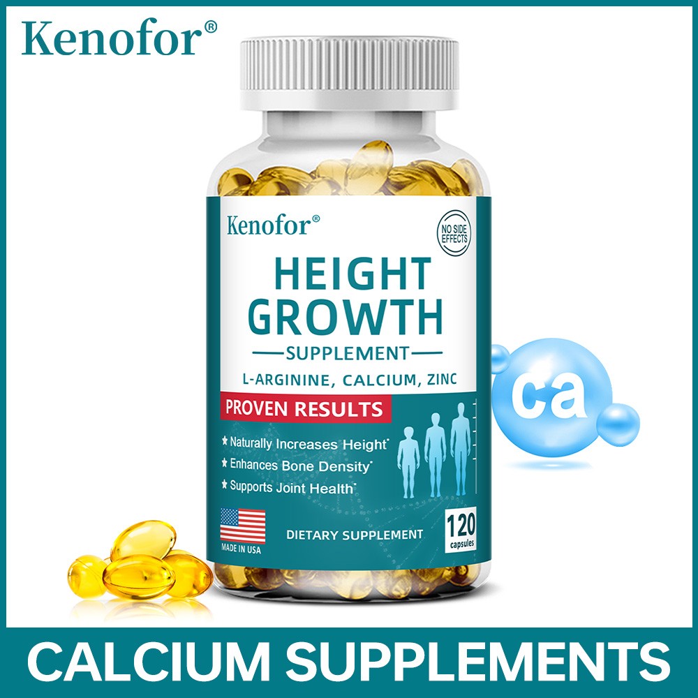 Height Growth Supplement 120 Caps with Calcium,Vitamin D3,Bone Strength,Density