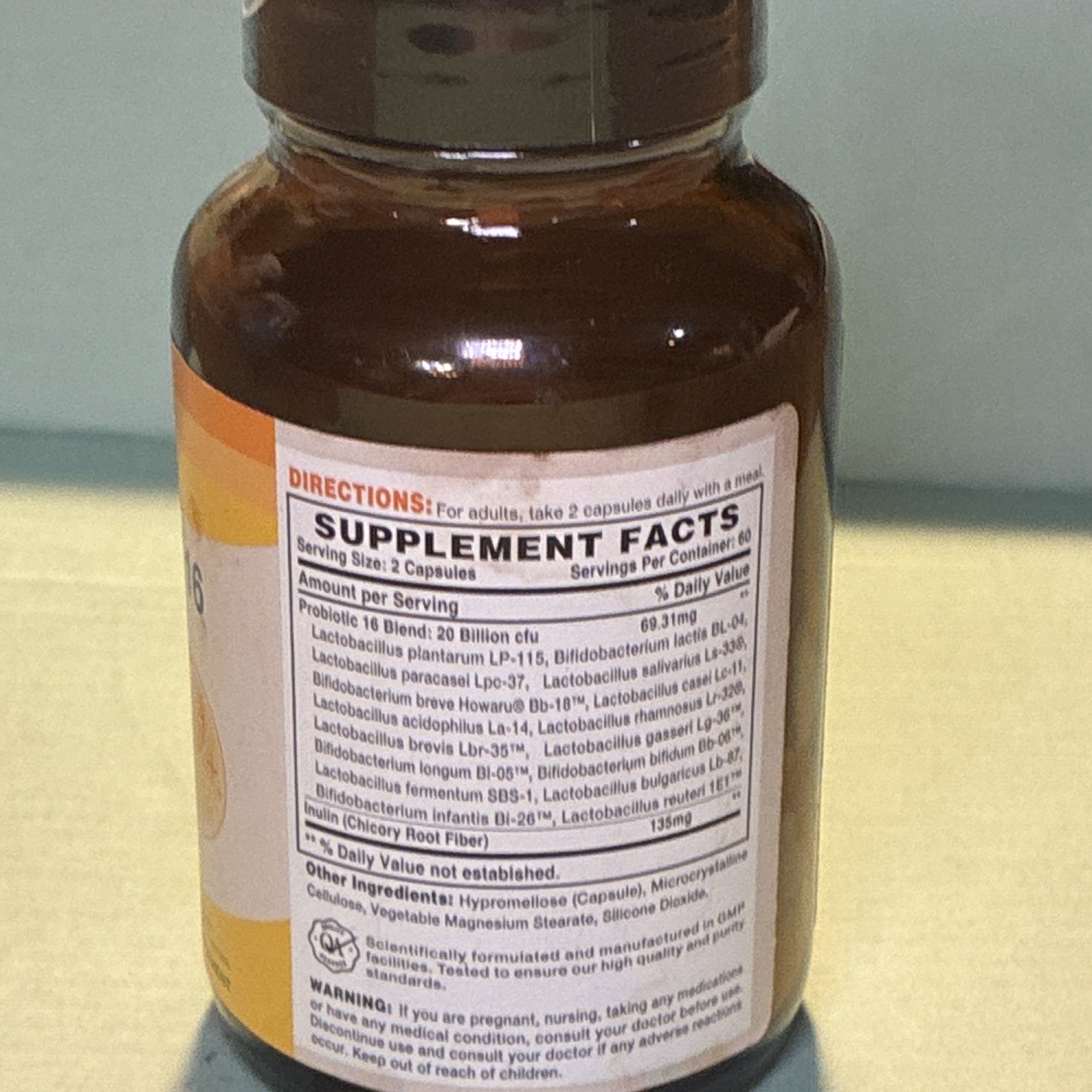 Vitamin World Probiotic 16 Blend 20 Billion CFU 120 Capsules Gluten-Free