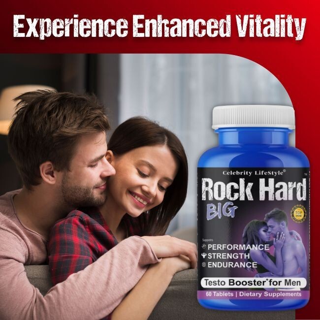Rock Hard Testosterone Booster Support for Men Libido Stamina Energy 24/12/25