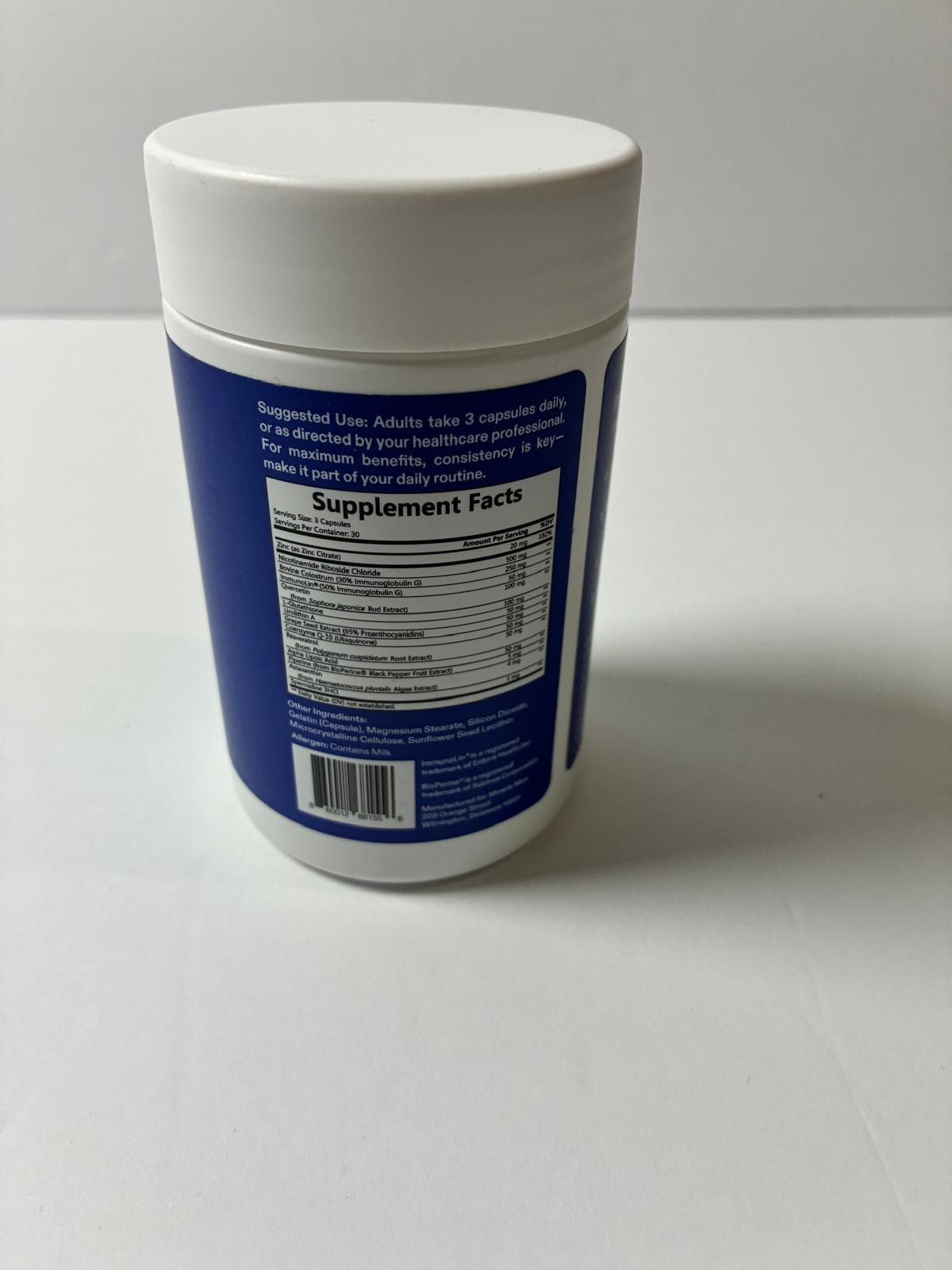 Miracle Moo Timeless NAD+ 1280mg 90 Capsules w/ Resveratrol Exp 12/2027