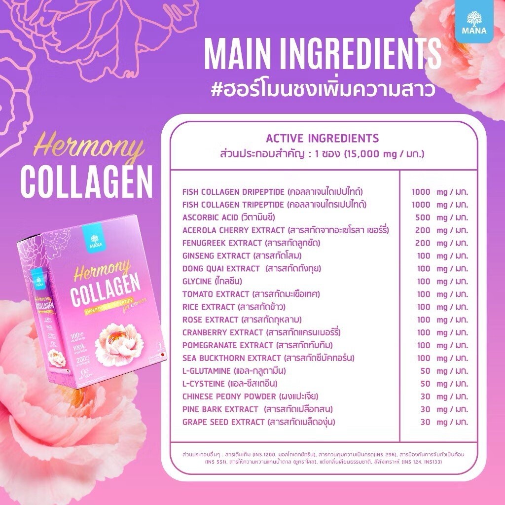 4x Mana Hermony Collagen Premium Beauty Clear Skin Deep Nourish Increase Youth