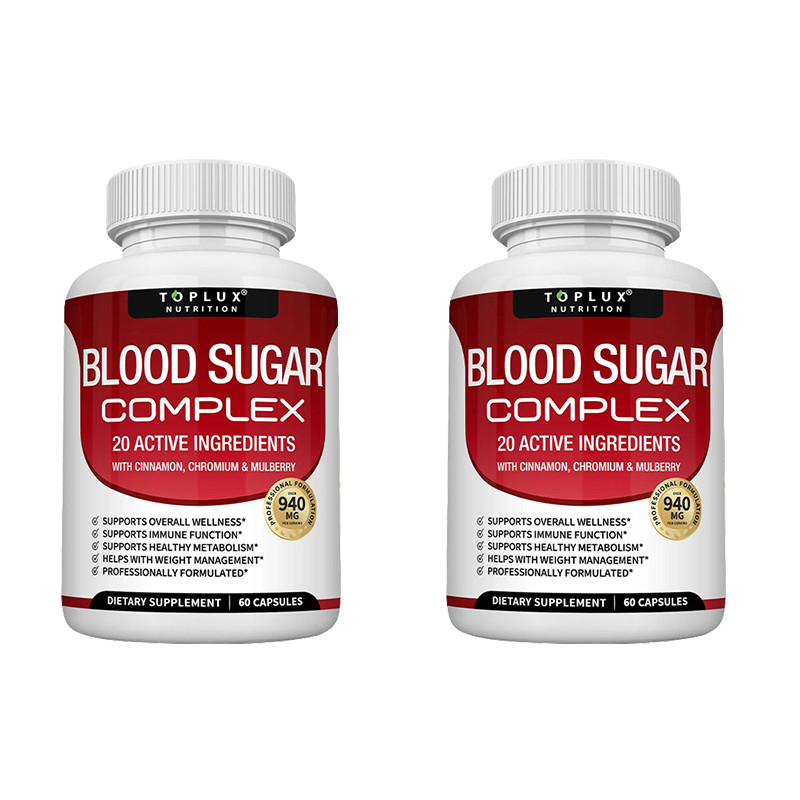 1-5 Bottle Blood Sugar Complex w/ Cinnamon Chromium Mulberry 60 Softgels Daily