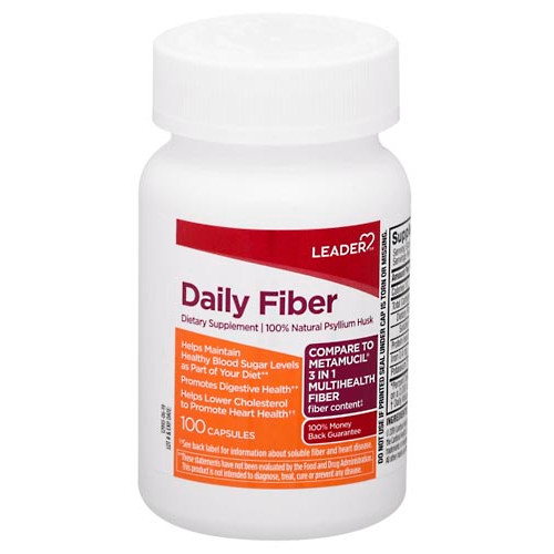 Leader Daily Psyllium Husk Powder Supplement for Health 100 count