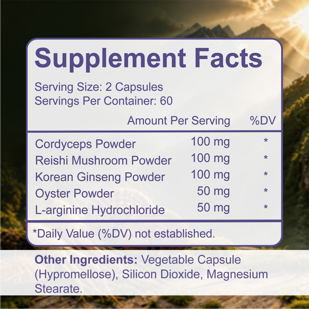 5in1 Amino acid Mens Supplement Caps,Boost Stamina,Circulation & Energy,30~120CT