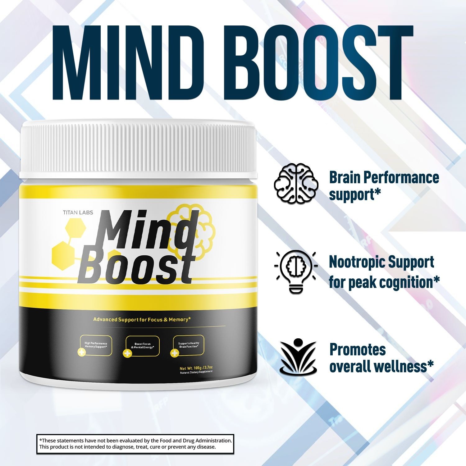(1 Pack) Mind Boost Powder Natural Brain Support Supplement MindBoost 30 Serves