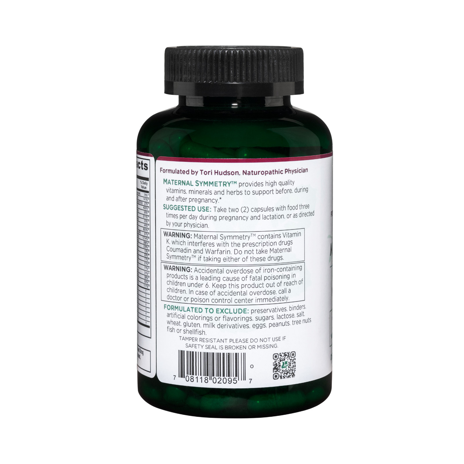 Vitanica, Maternal Symmetry, Prenatal & Postnatal Vitamins, Vegan, 180 Capsules