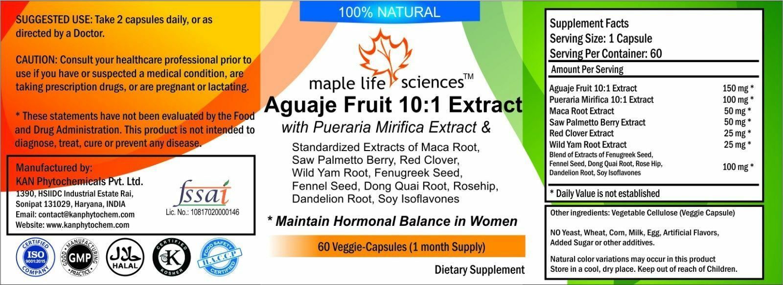 Aguaje Fruit 10:1 Extract Blend – 500mg – AU Stock