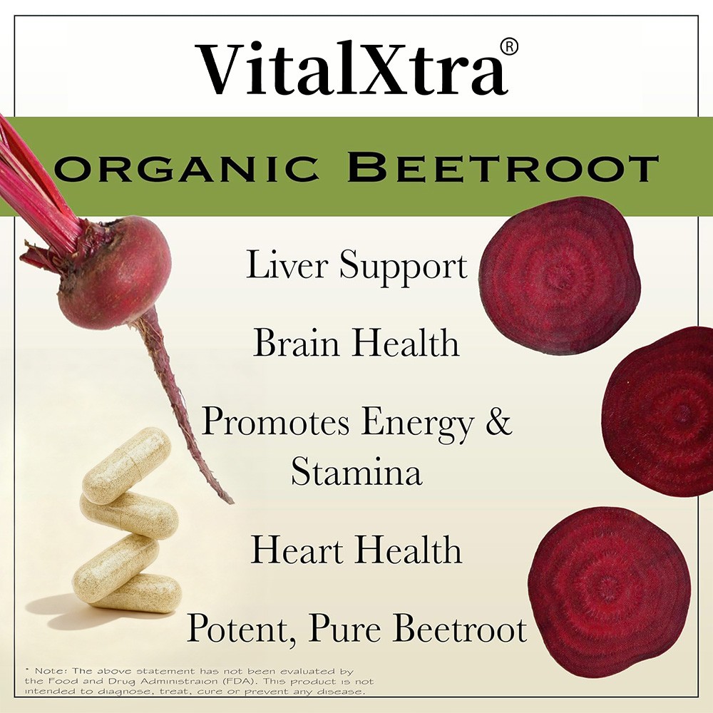 Organic Beet Root Supplement – Lowers Blood Pressure, Promotes Blood Circulation