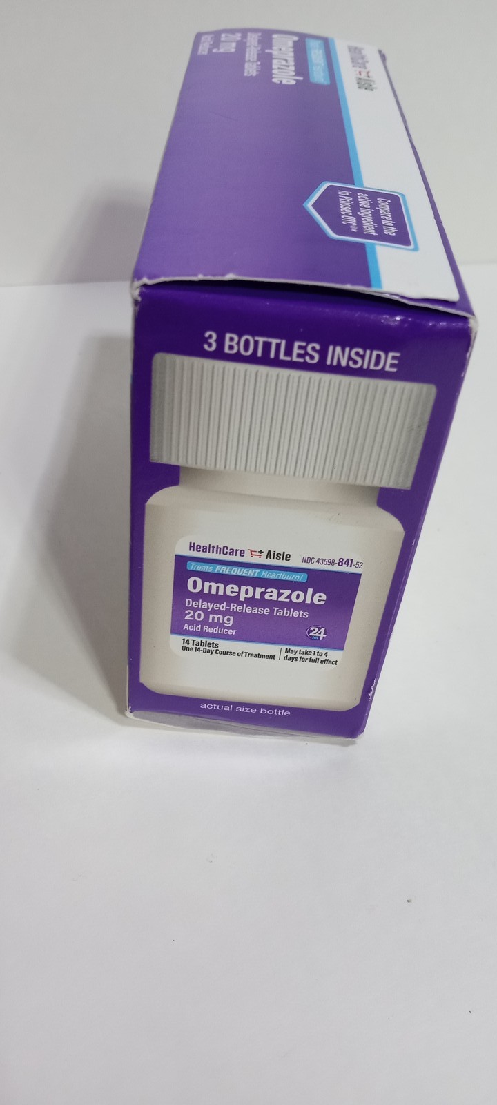 HealthCare Aisle Omeprazole 20mg Delayed-Release Tablets 42 Count Acid Reducer