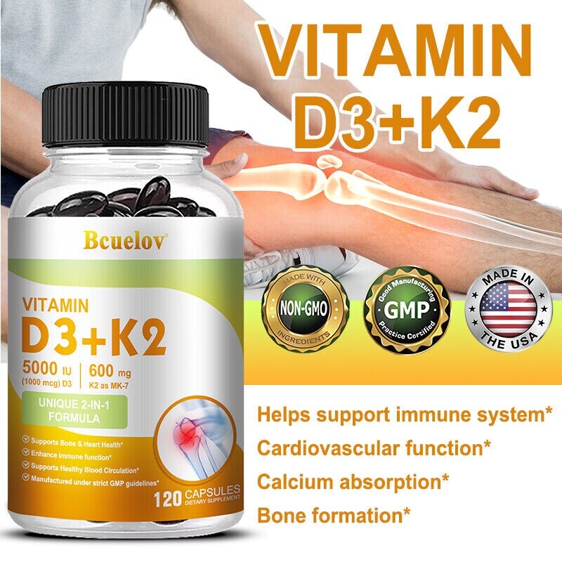 Vitamin D3&K2, Vit D and K Supplement Joint&Heart Immune Health