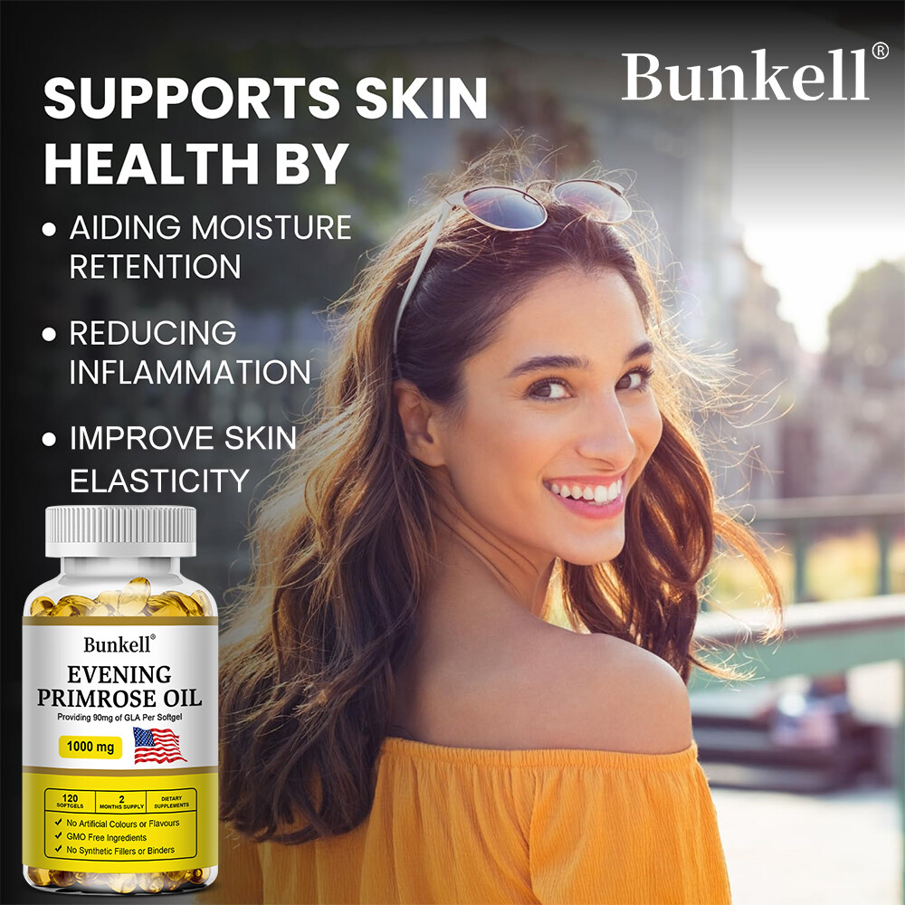 Evening Primrose Oil, 1000 mg, Anti-Aging,Whitening 30 To 120 Capsules