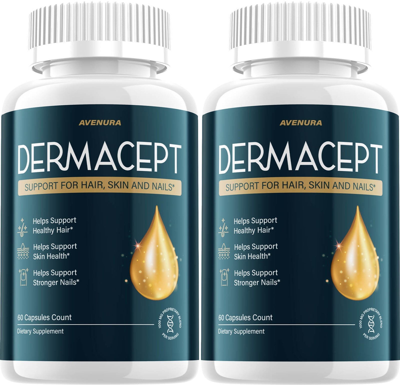 (2 Pack) Dermacept Capsules – Derma Cept Natural Blend Healthy Skin Care Pills