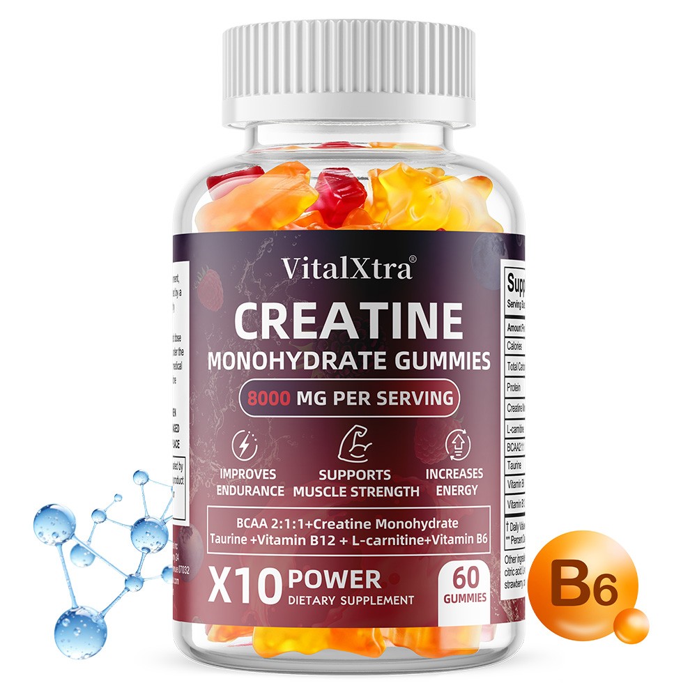 Gummie with 5000mg Monohydrate For Muscle Strength,Endurance & Energy 60Pcs