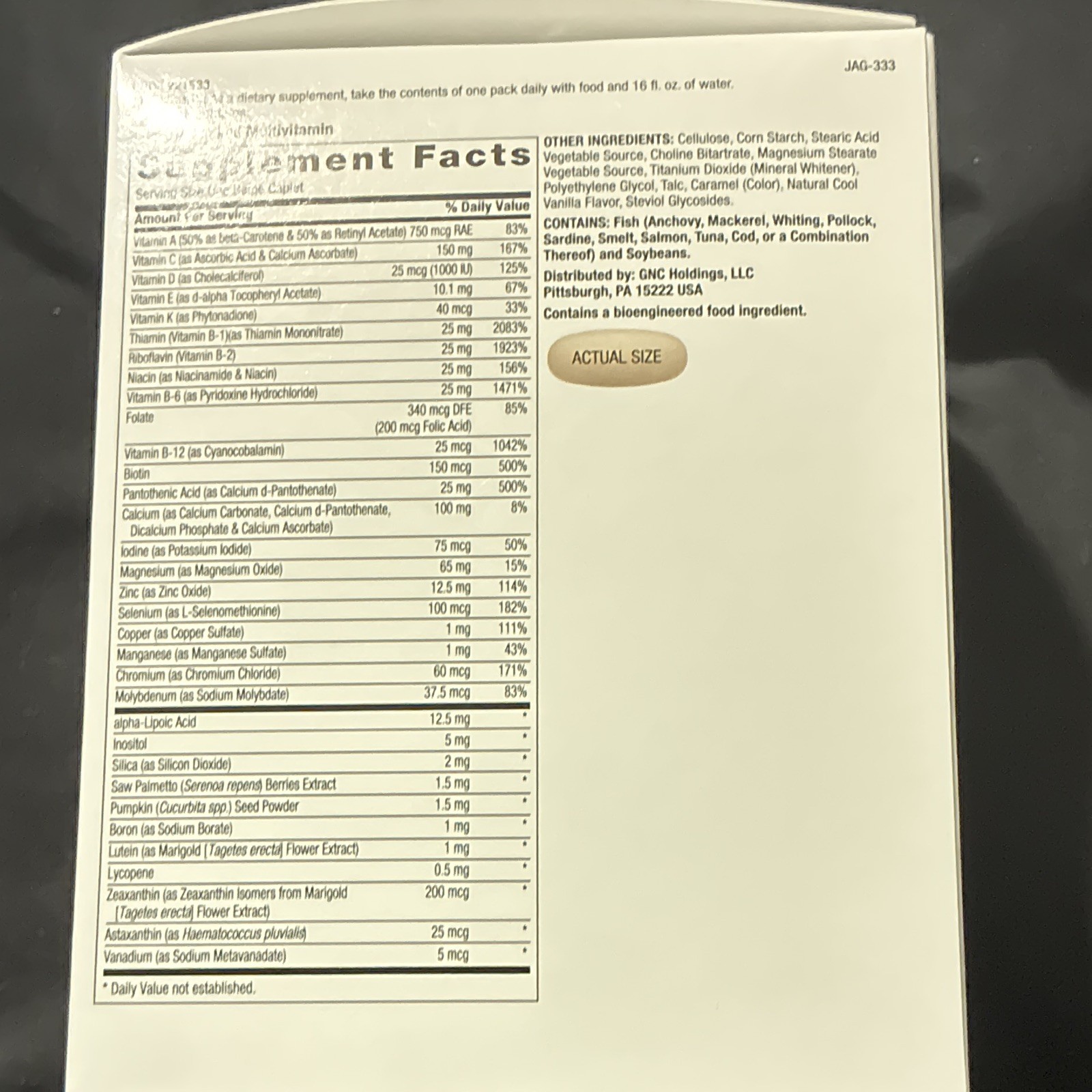 GNC Pro Performance Active Fitness Vitapak Multivitamin 30 Packs Banned Tested
