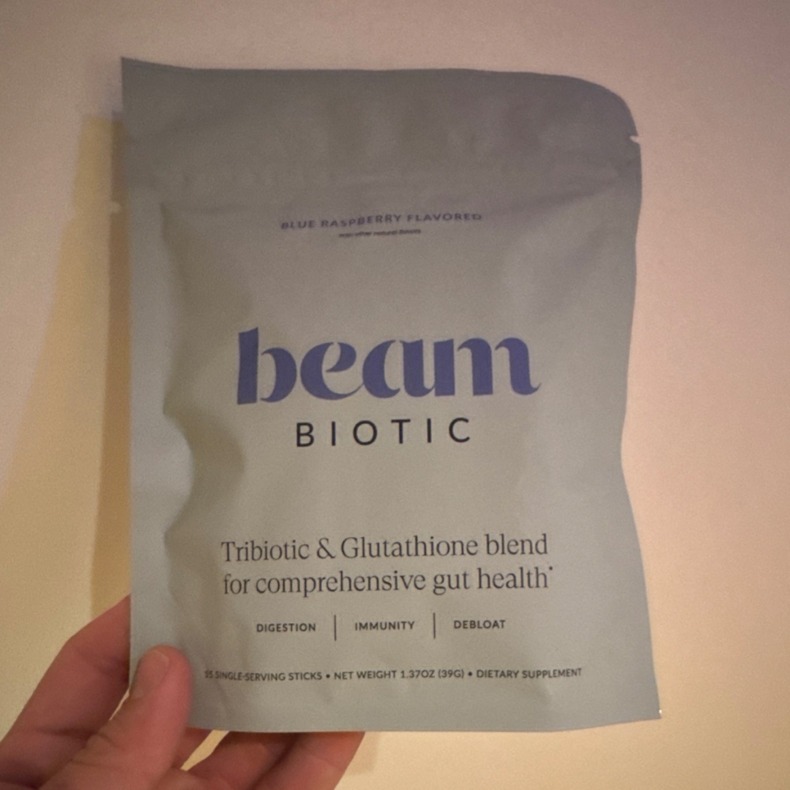 beam Tribiotic Glutathione Blend Blue Raspberry Digestive Support 8 Sticks