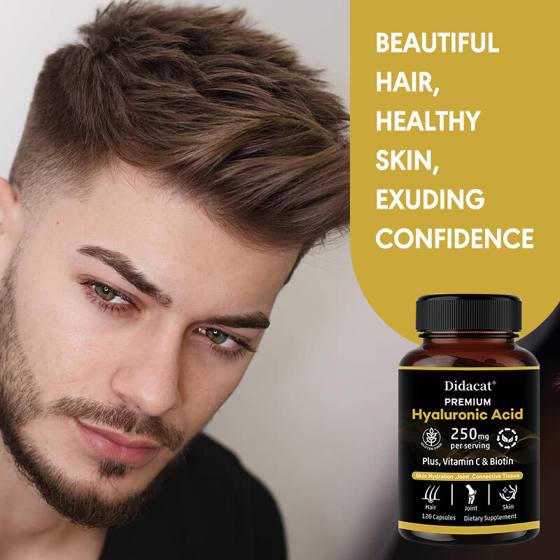 Hyaluronic Acid, Biotin & Vitamin C Capsules AntiAging Hair, Skin & Joint Health